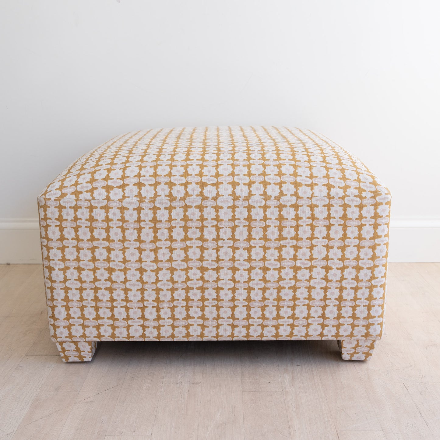 Pahari Saffron Upholstered Ottoman
