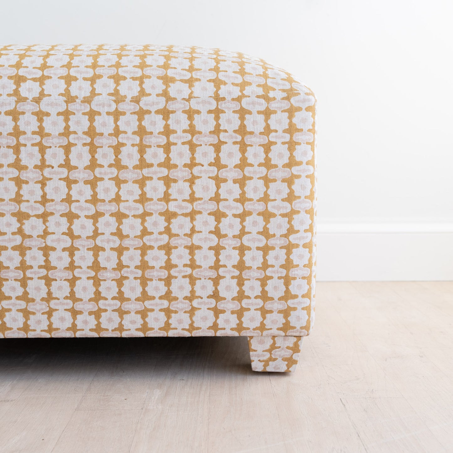 Pahari Saffron Upholstered Ottoman