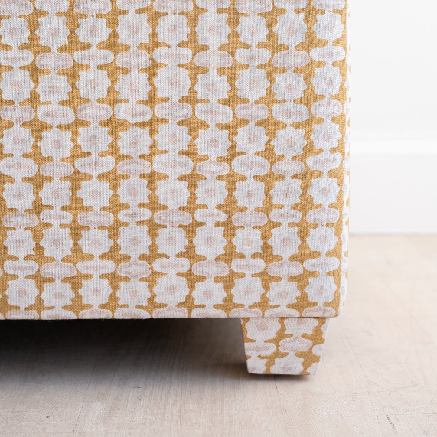 Pahari Saffron Upholstered Ottoman