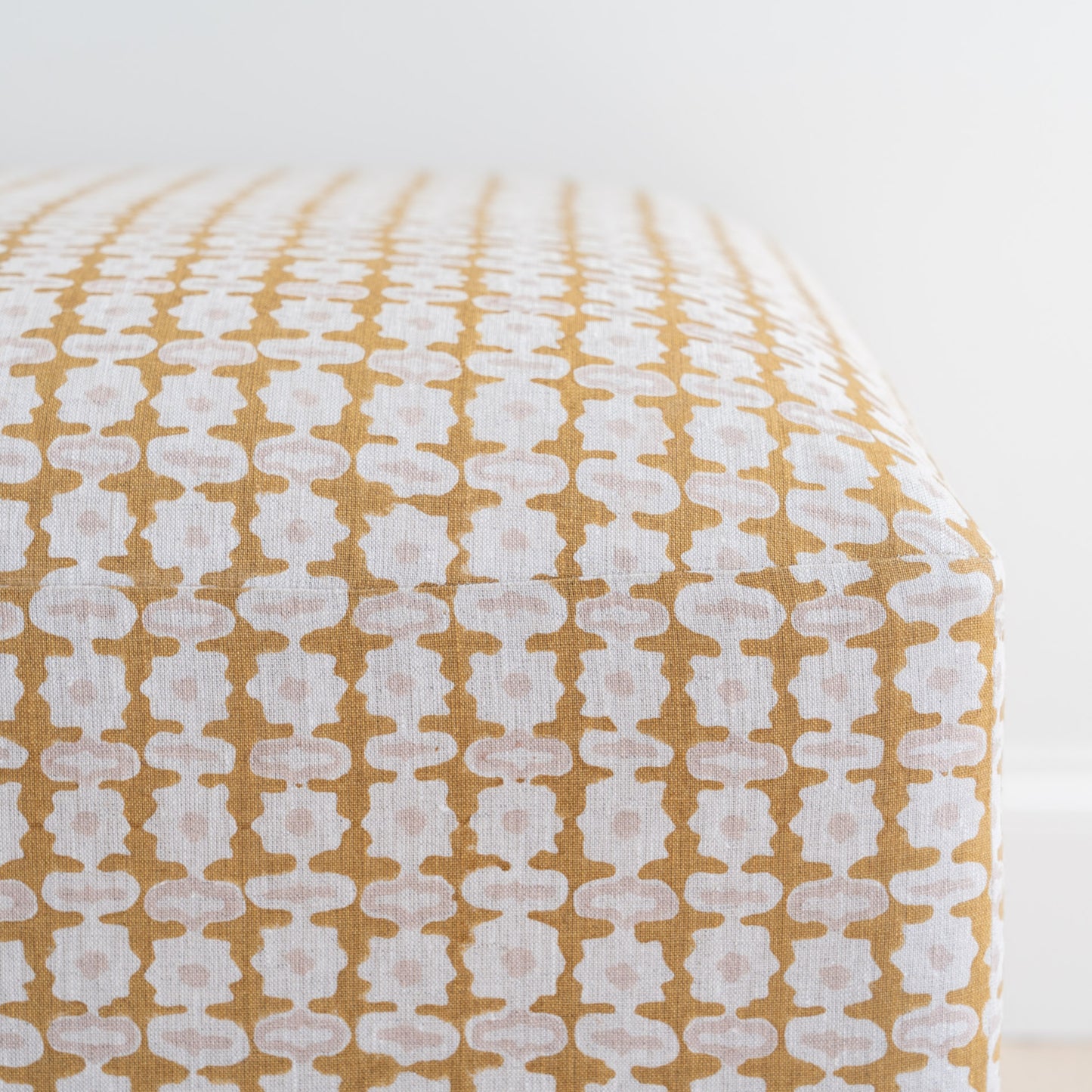 Pahari Saffron Upholstered Ottoman