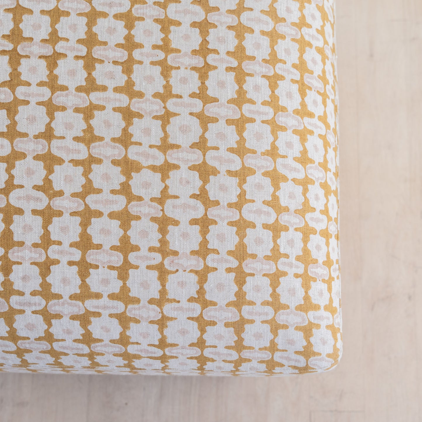 Pahari Saffron Upholstered Ottoman