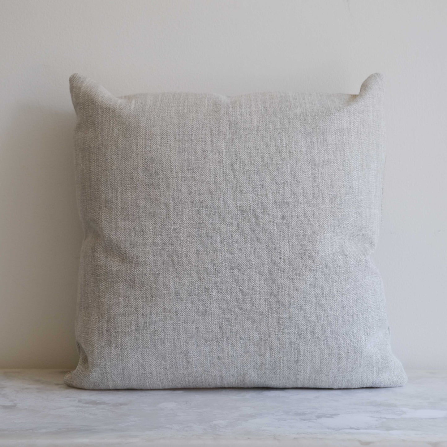 White and Gray Slubby Pillow - 22"