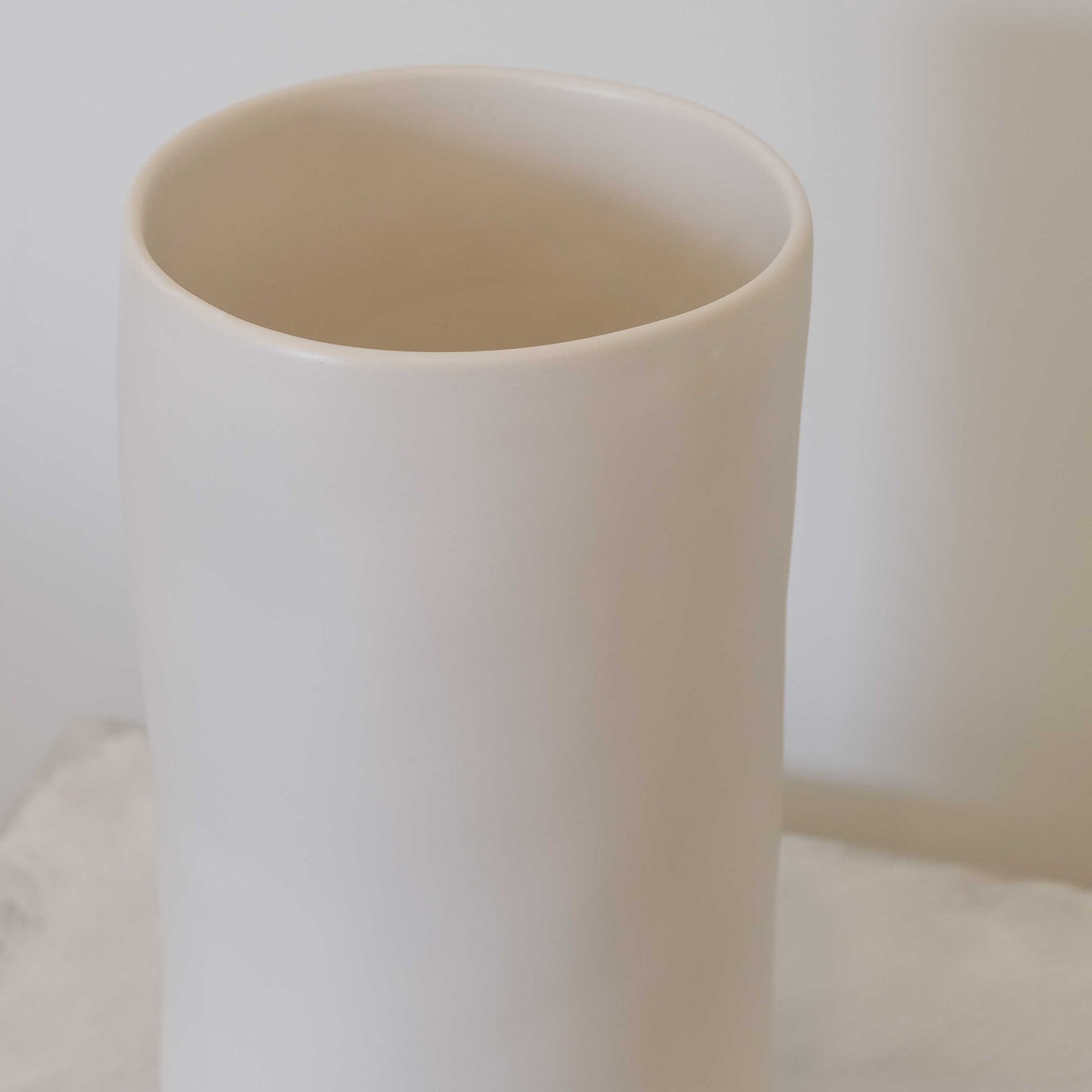 Wide Cylinder Vase - Matte White