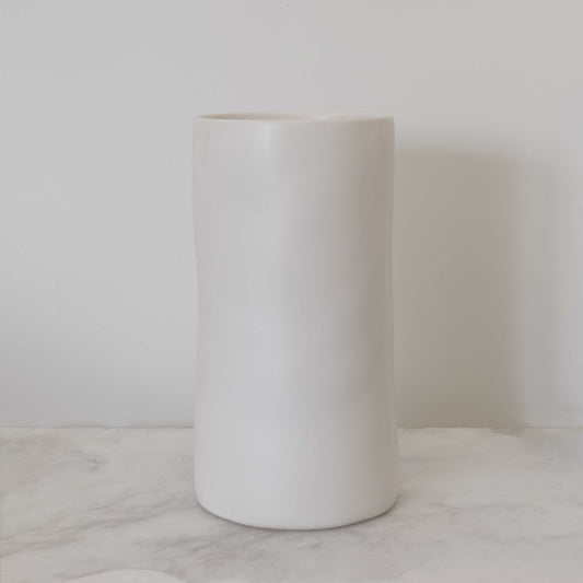 Wide Cylinder Vase - Matte White