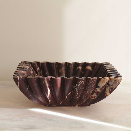 Square Ruffle Bowl in Cherry Gold