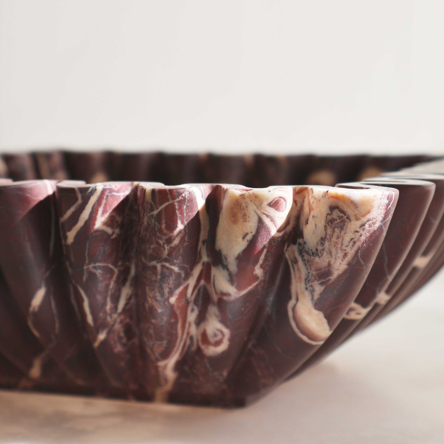 Square Ruffle Bowl in Cherry Gold