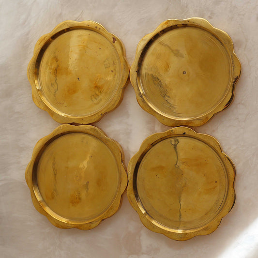 Sun Coaster Set in Brass