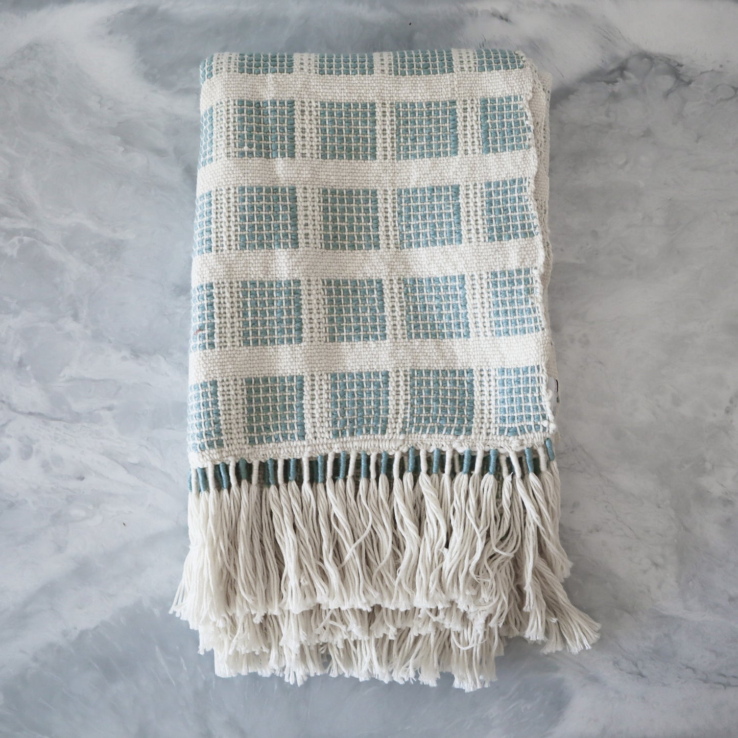Baru Small Throw in Seaglass Blue
