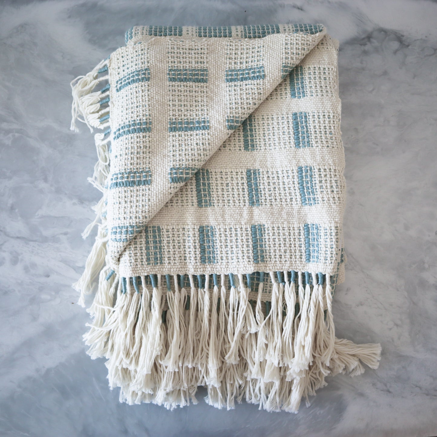 Baru Small Throw in Seaglass Blue