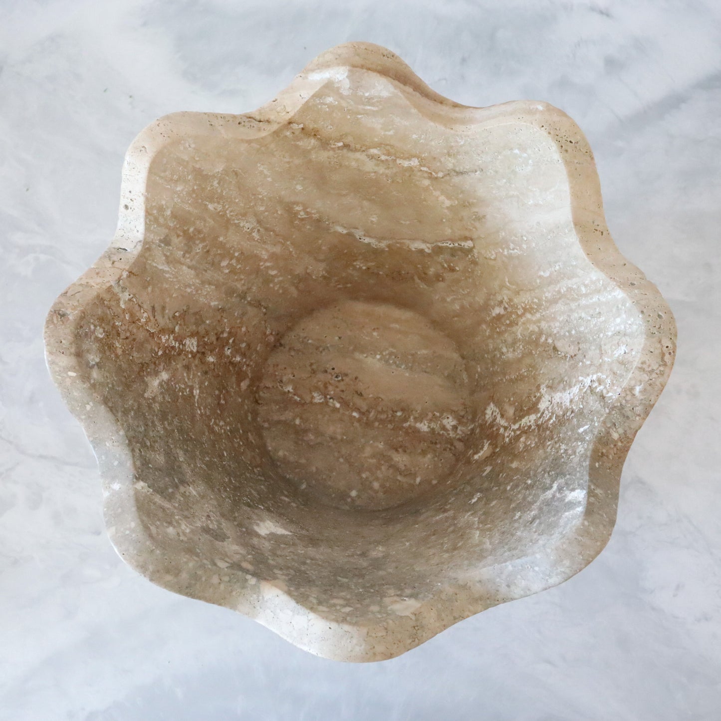 Blossom Bowl in Travertine
