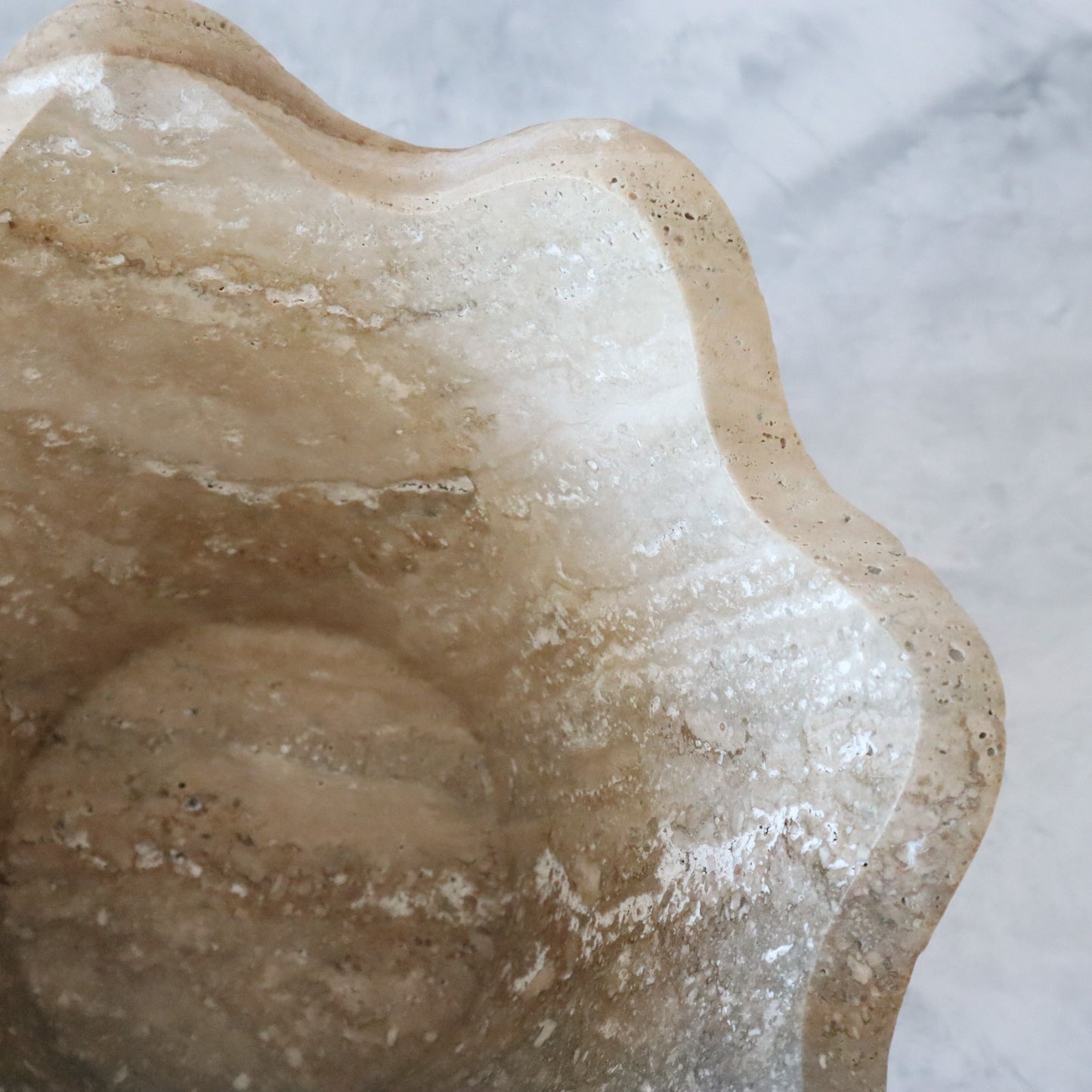 Blossom Bowl in Travertine