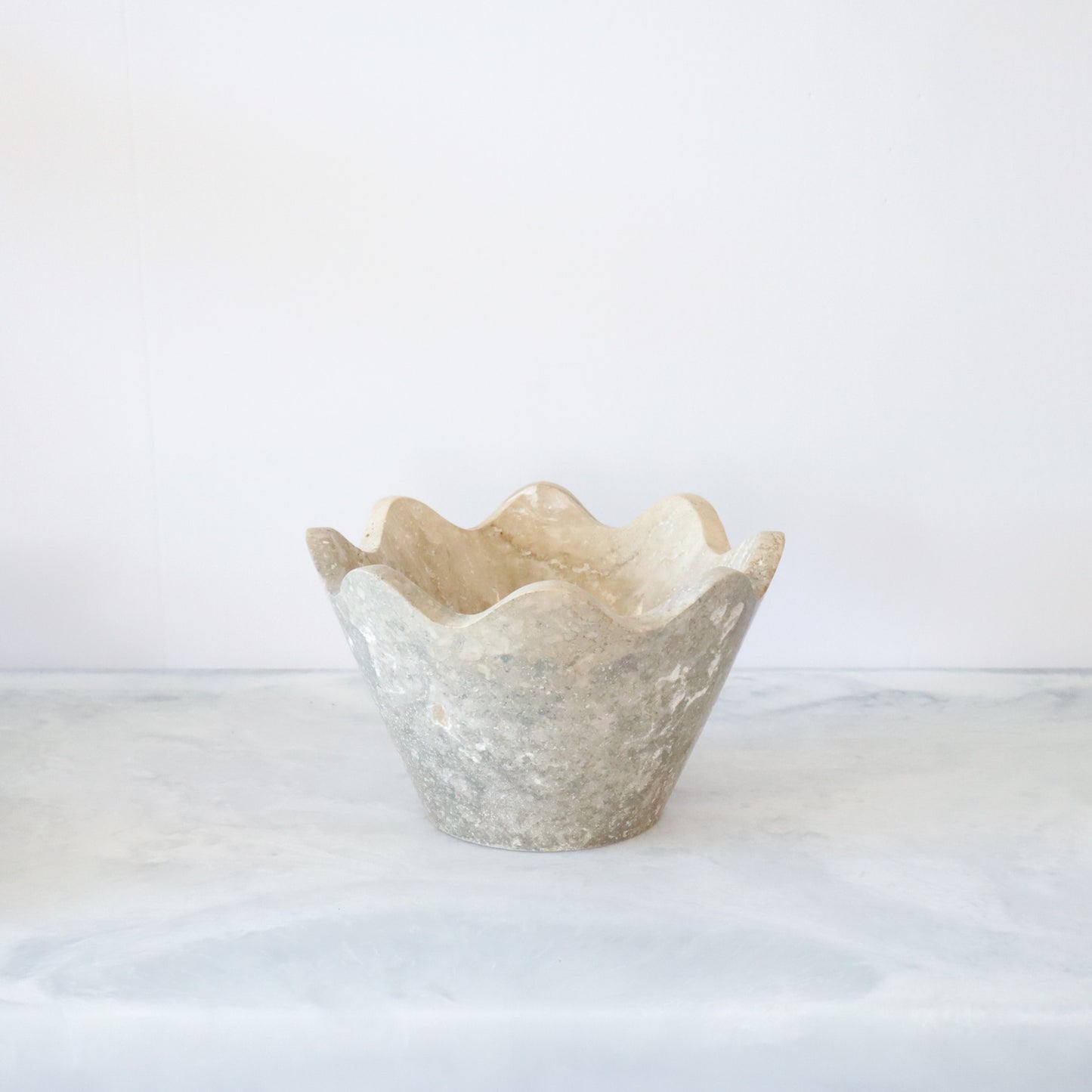 Blossom Bowl in Travertine