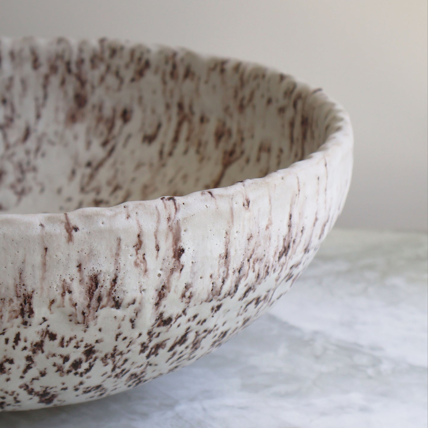 Speckled White Large Bowl
