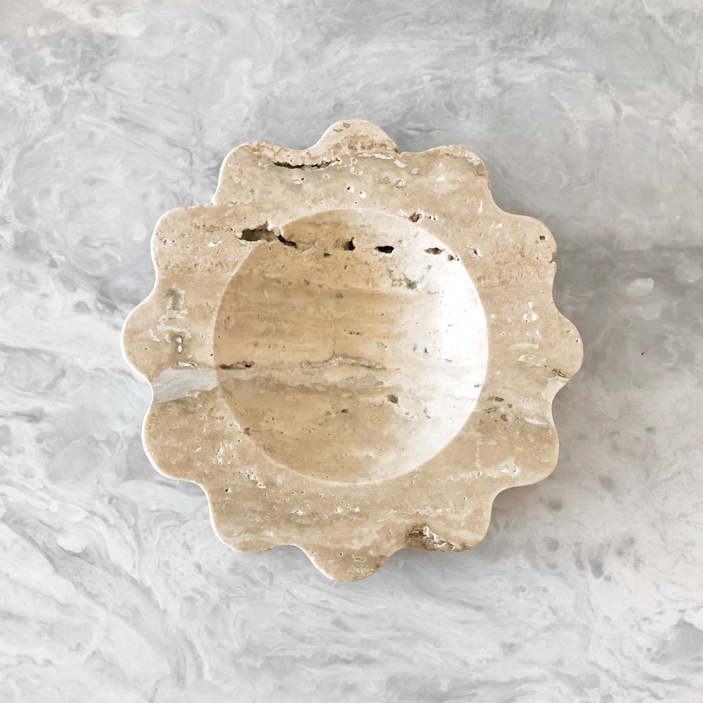 Mini Sun Scoop in Travertine
