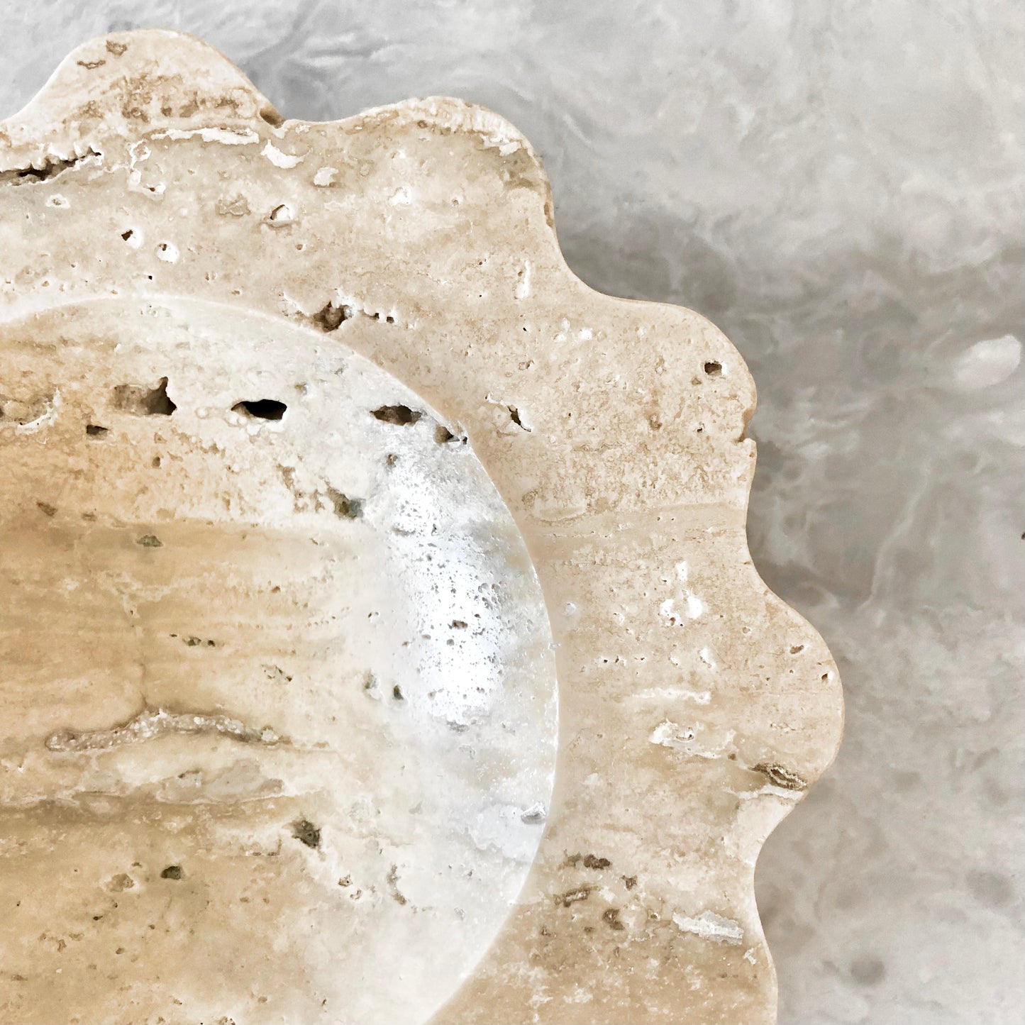 Mini Sun Scoop in Travertine