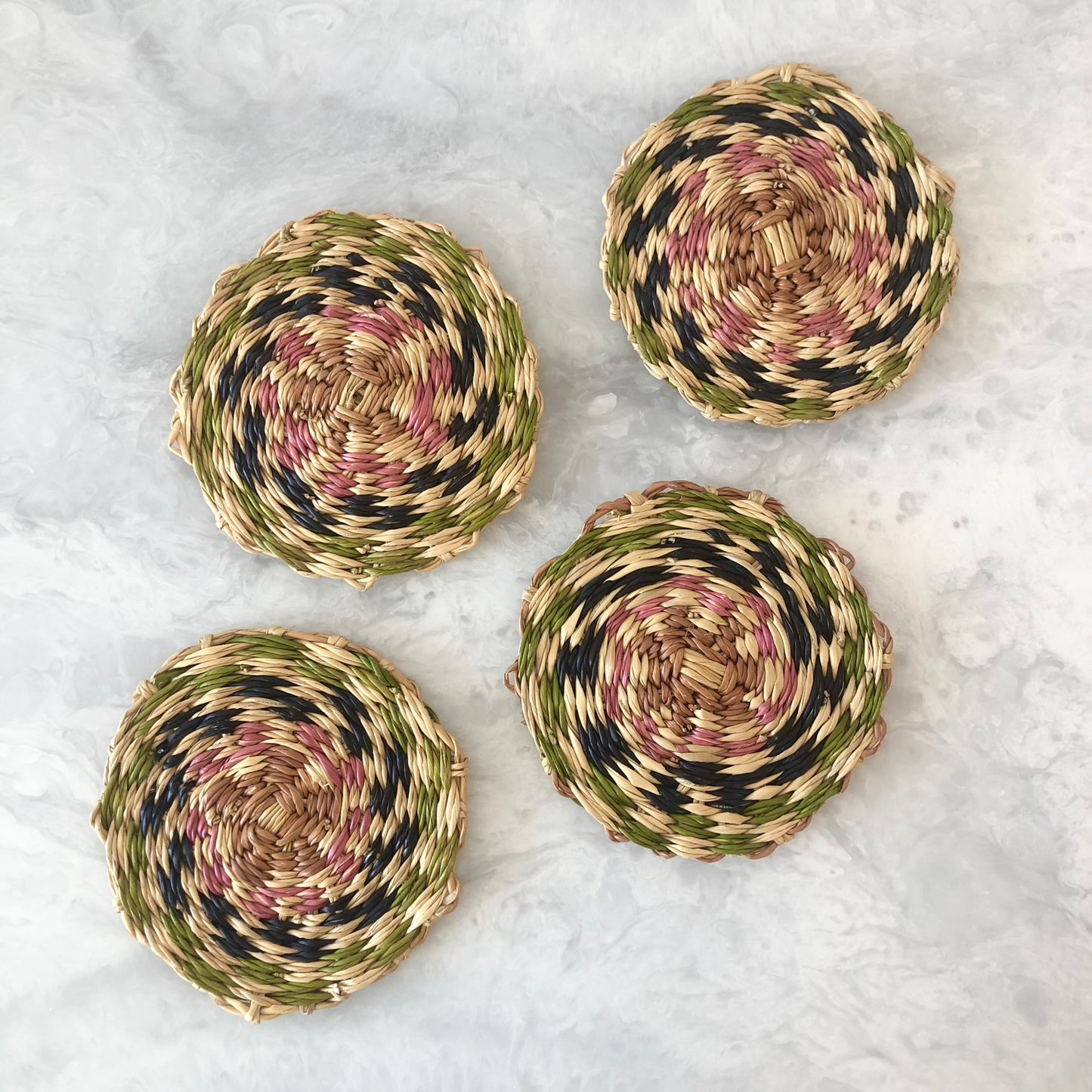 Multicolor Checkered Grass Coasters