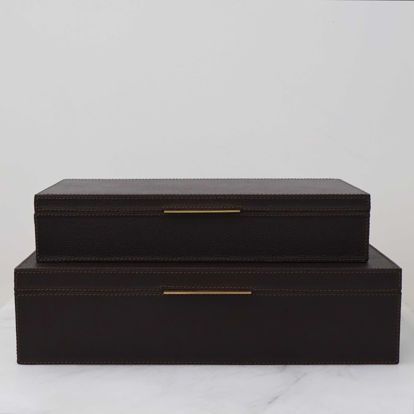 Ralston Boxes in Aubergine Full-Grain Leather
