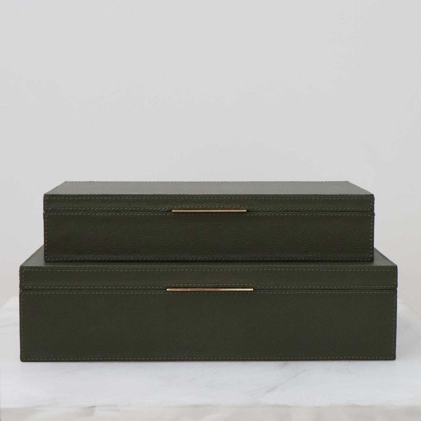 Ralston Boxes in Forest Full-Grain Leather