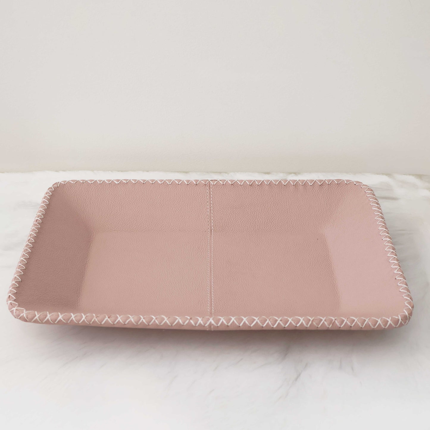Leather Tray in Dusty Rose