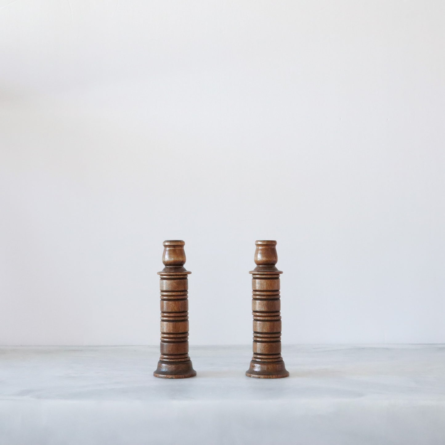 Pair of Wood Candlesticks