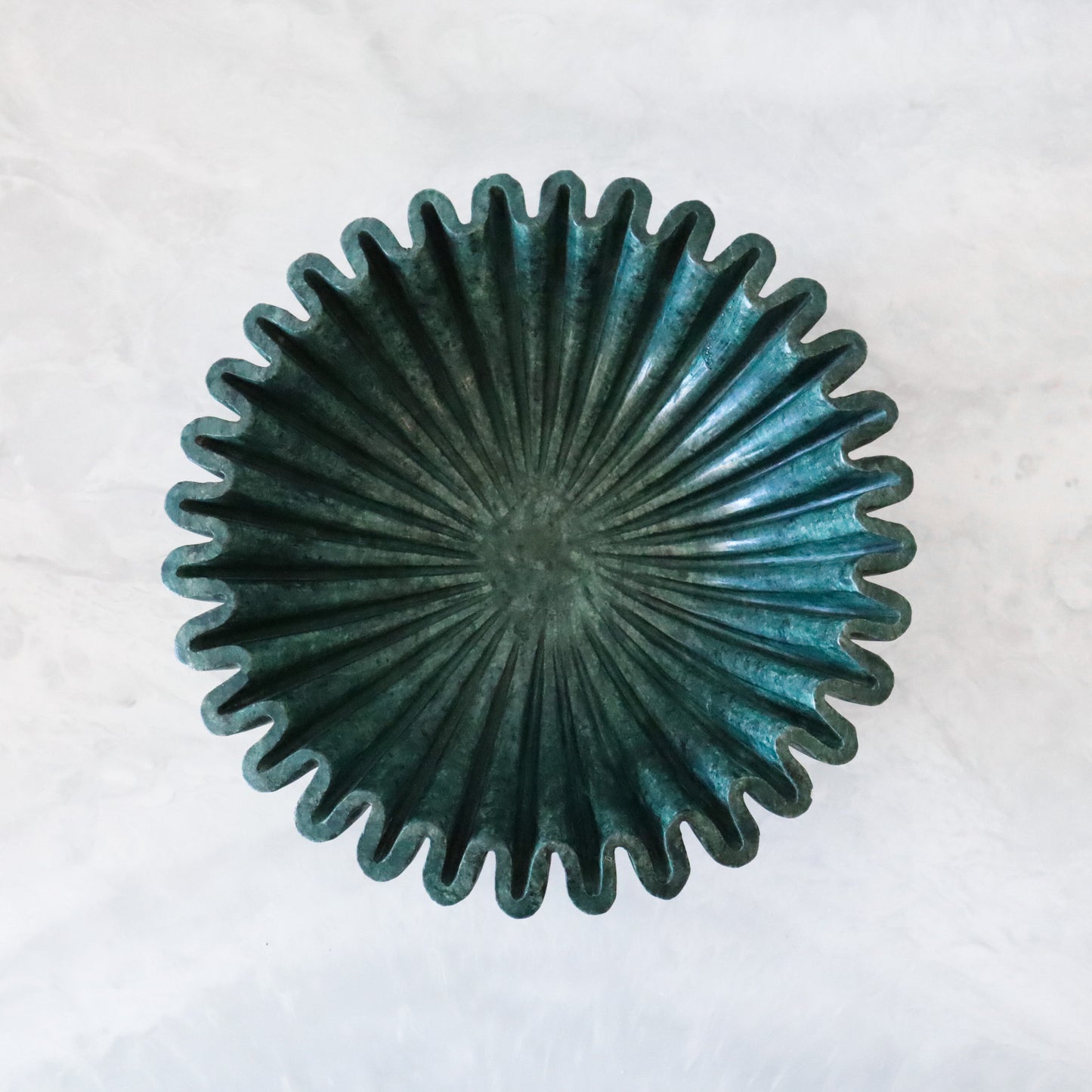 Ruffle Bowl in Emerald