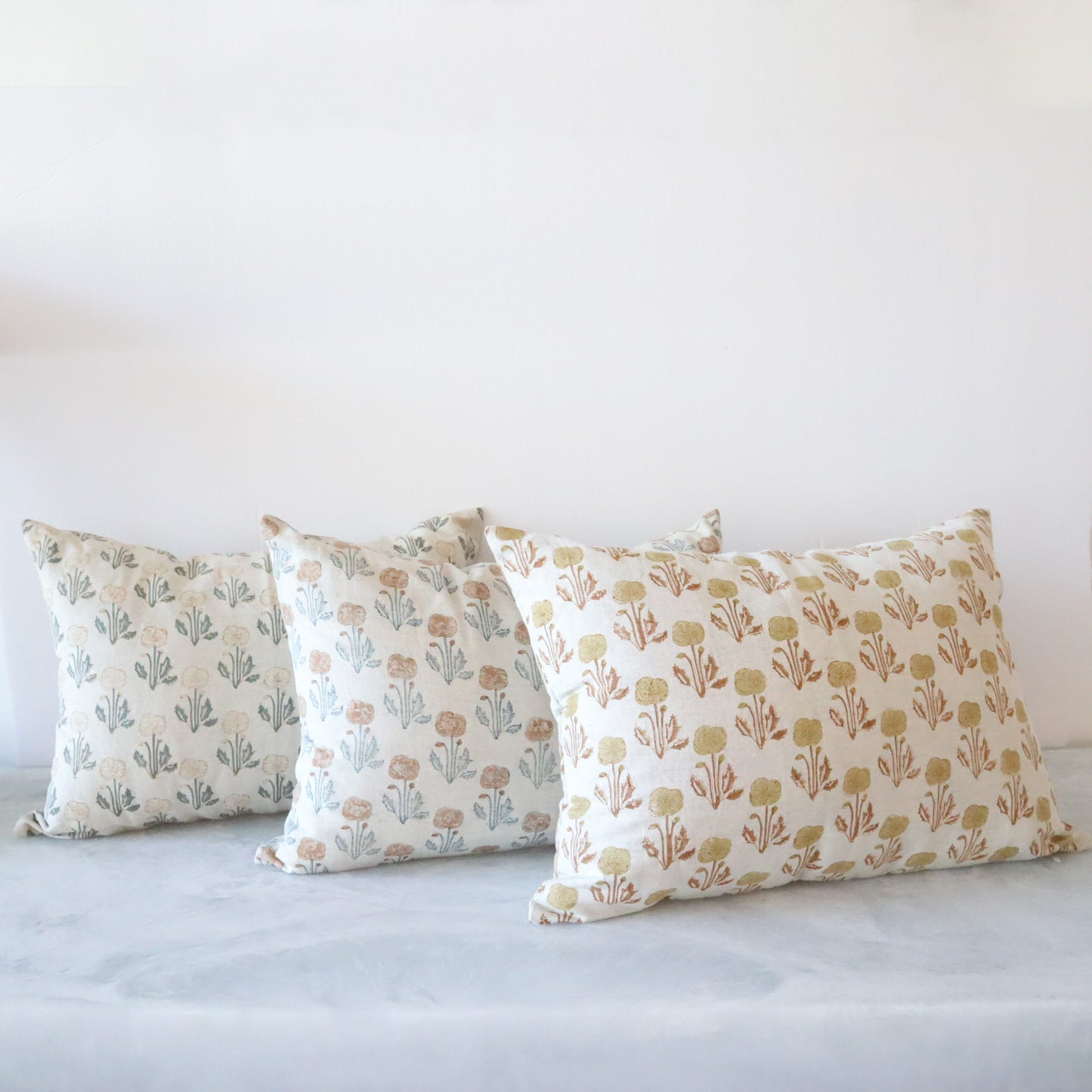 Zoya Beige Linen Pillow - 14" x 20"