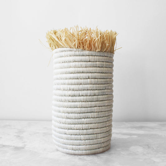 Anyon x Kazi - Fringed Raffia Vase