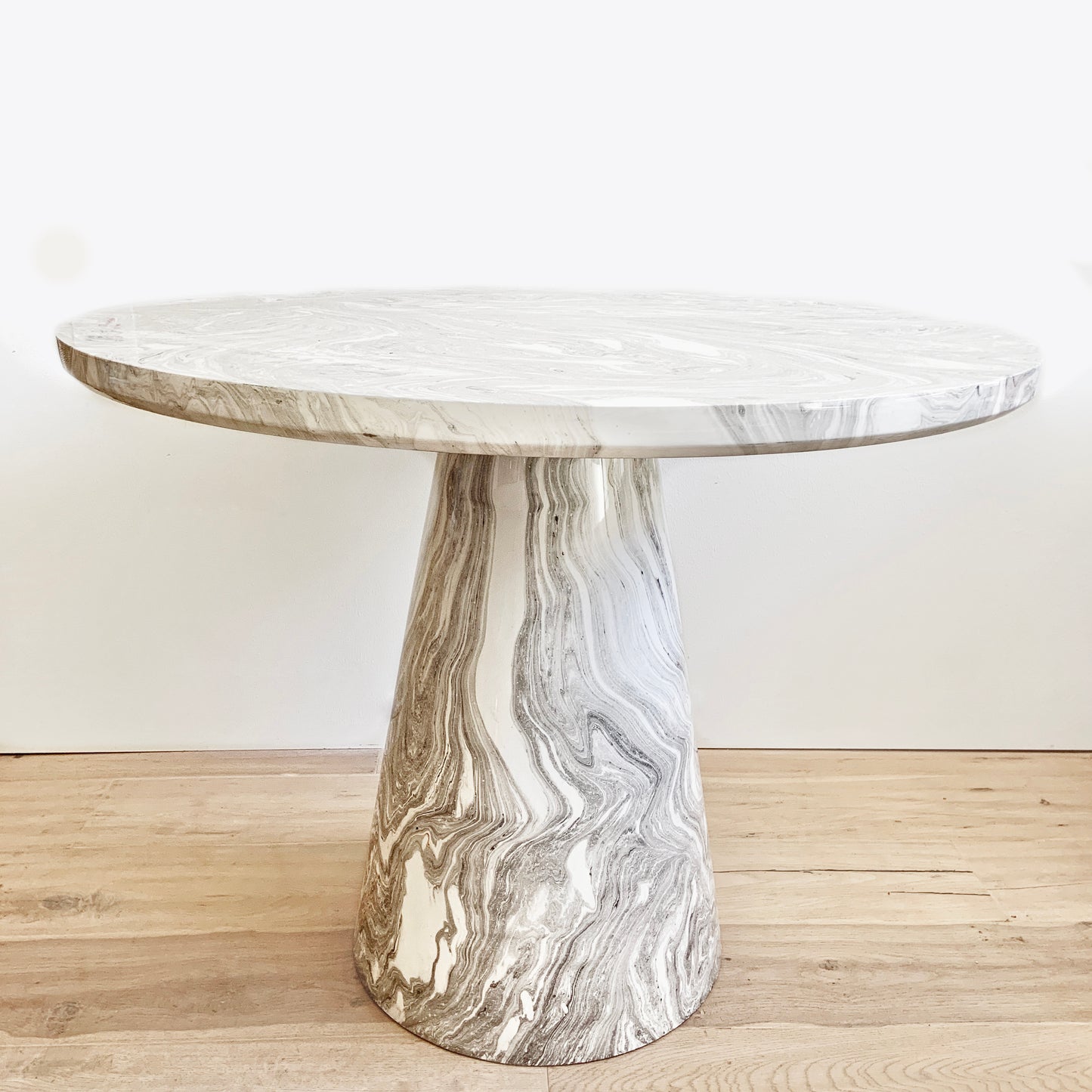 Marble Swirl Pedestal Entry Table