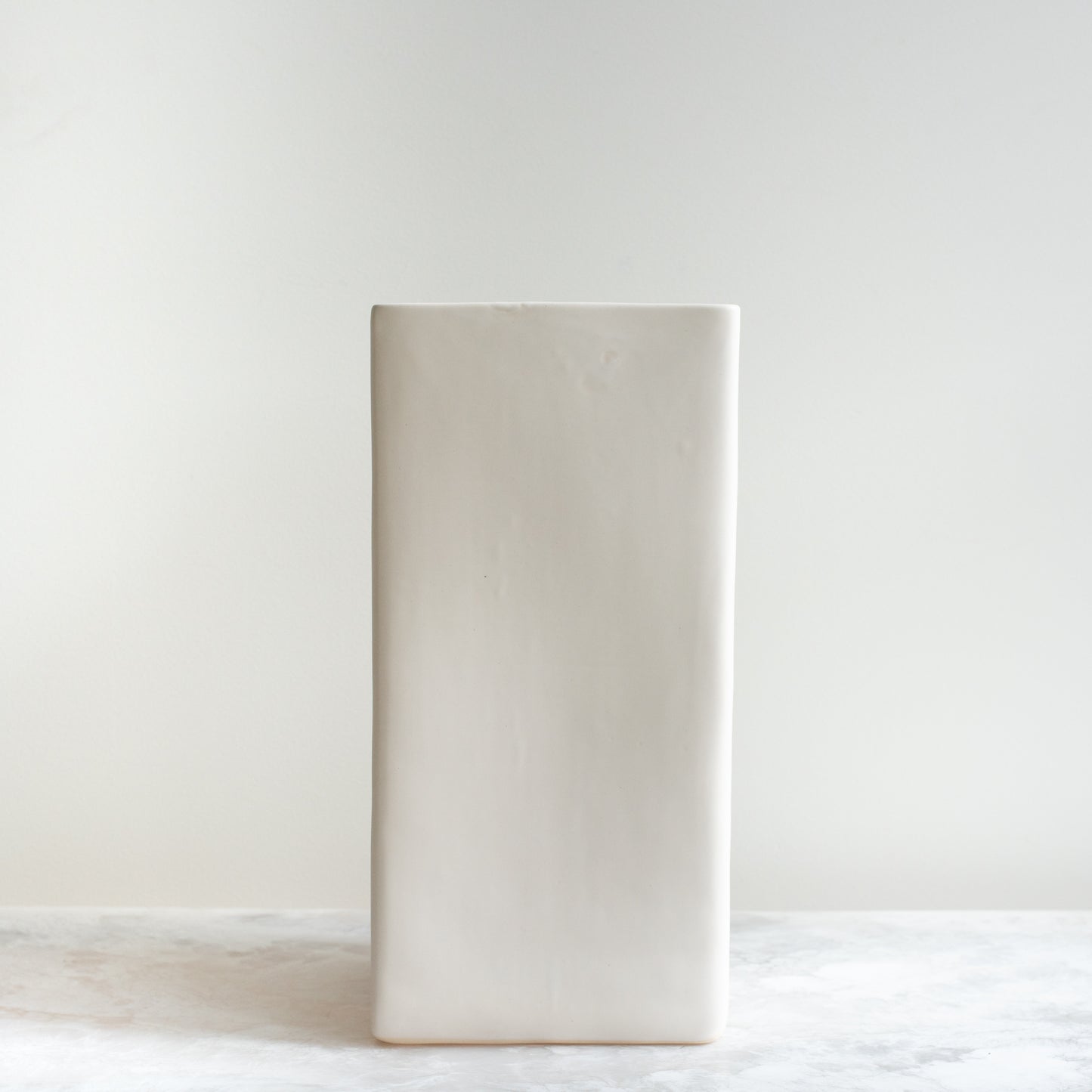 Square Vase in Matte White