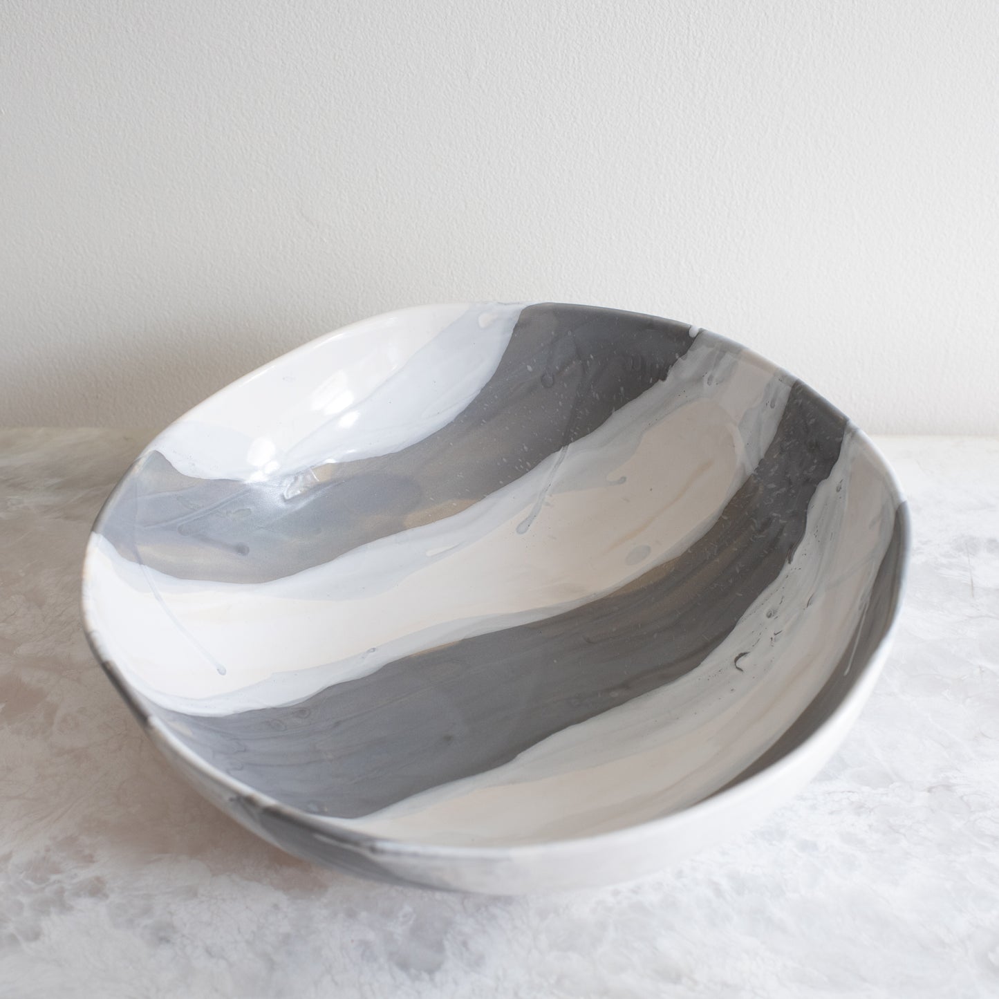 Nesting Bowls - Grey & White Stripe