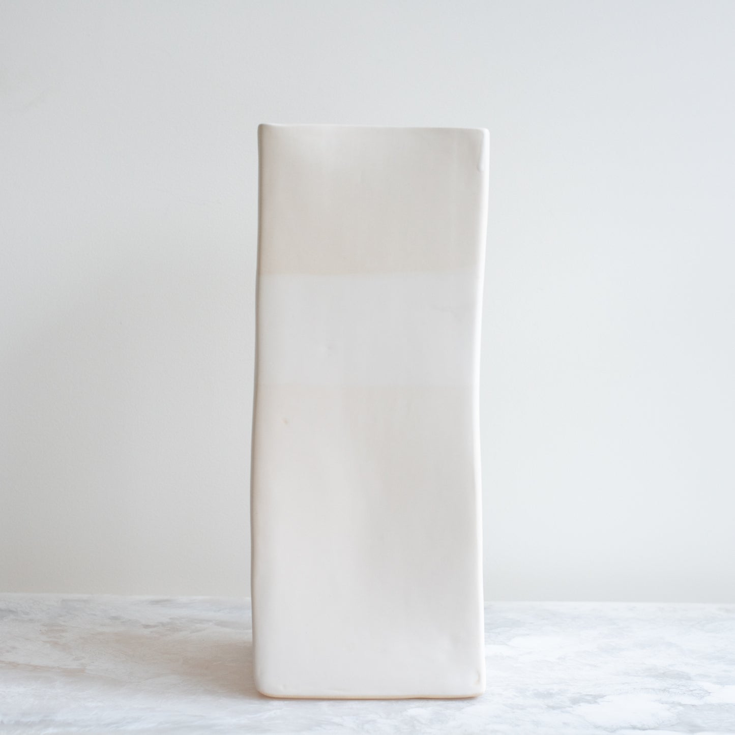 XL Square Vase in Matte White