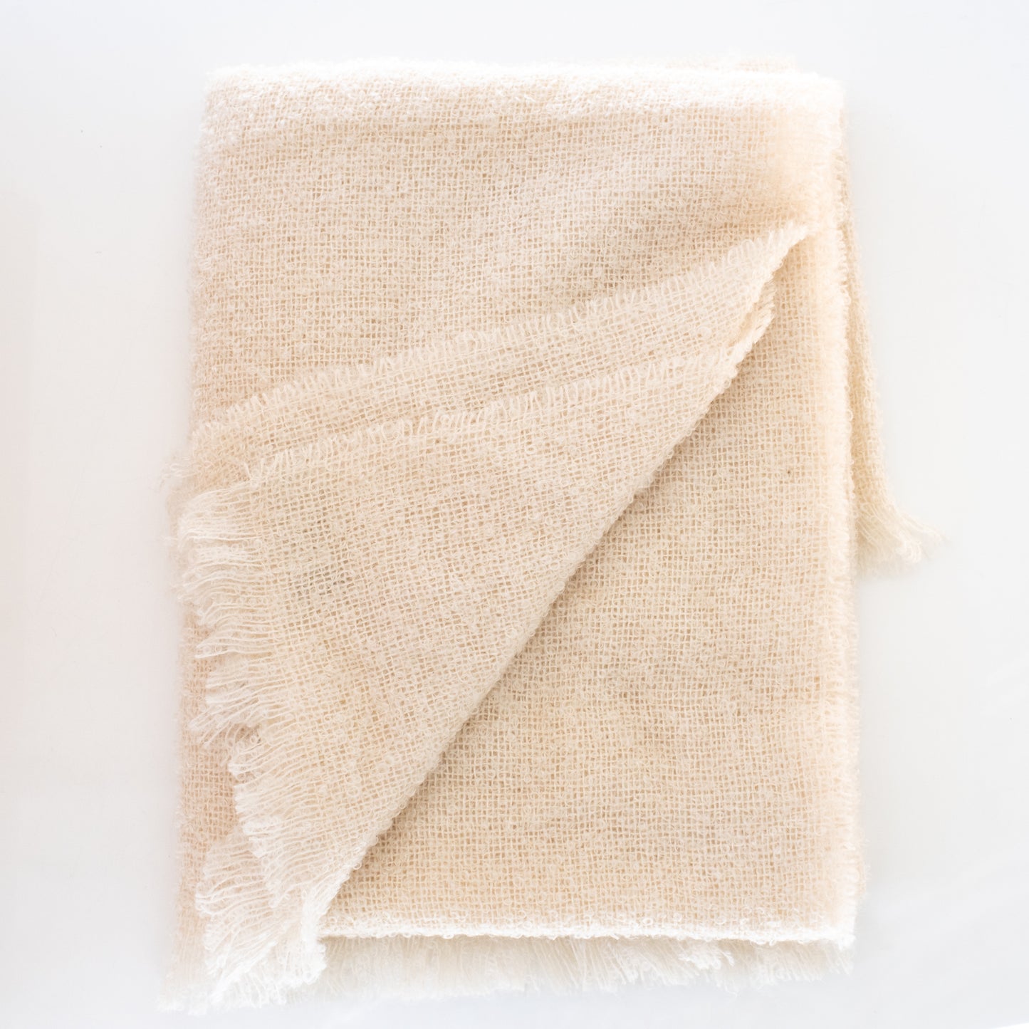 Mohair Bouclé Throw in Vanilla