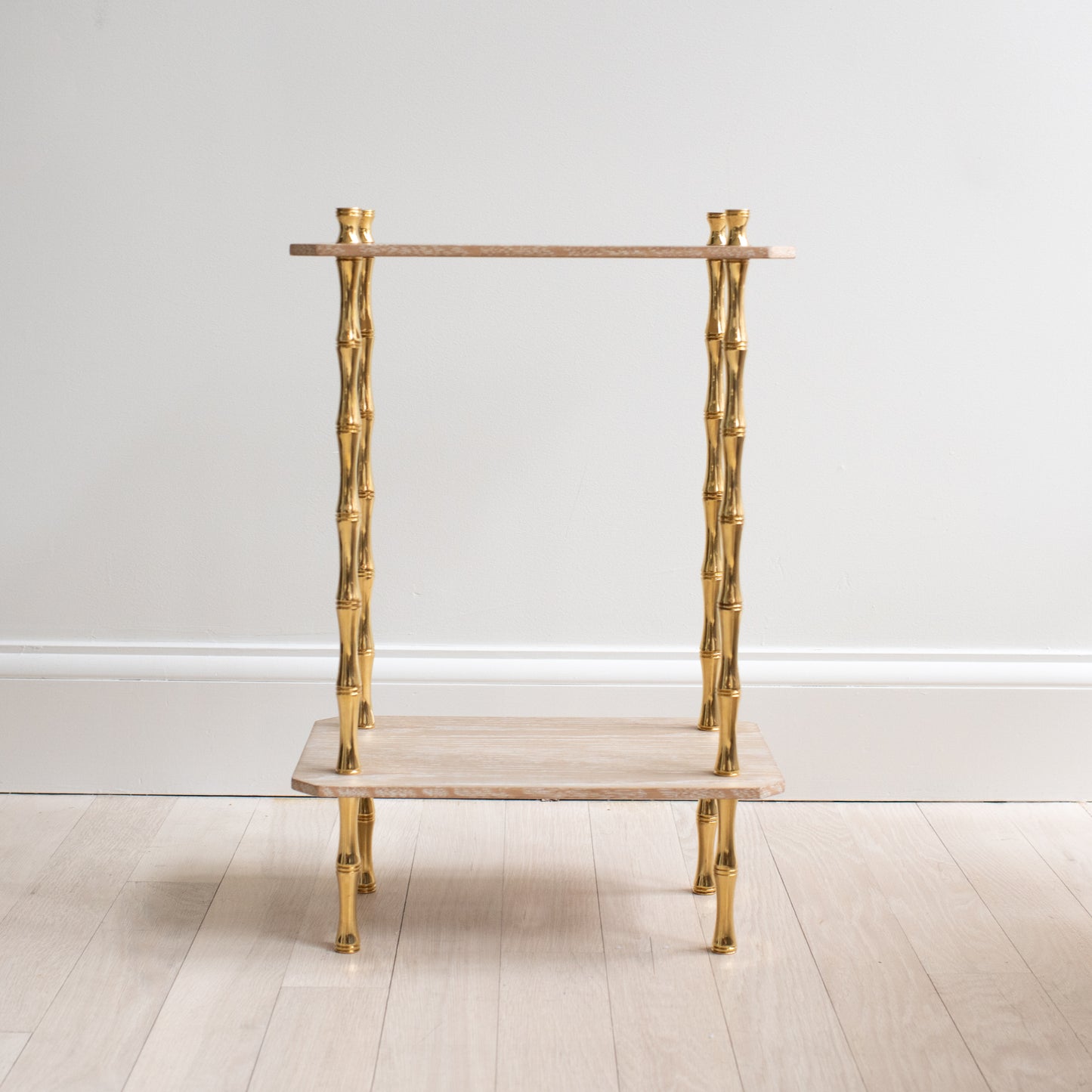 Freddie Table - Cerused Oak & Brass