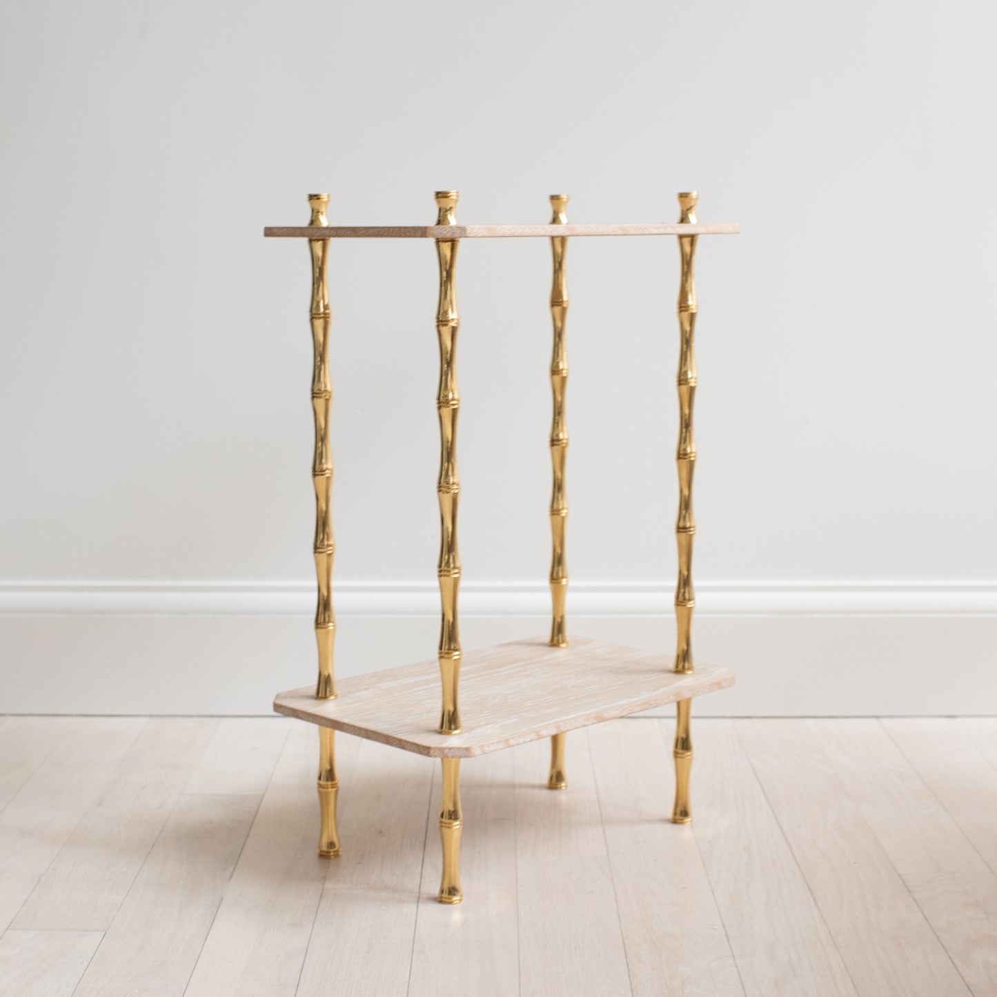 Freddie Table - Cerused Oak & Brass