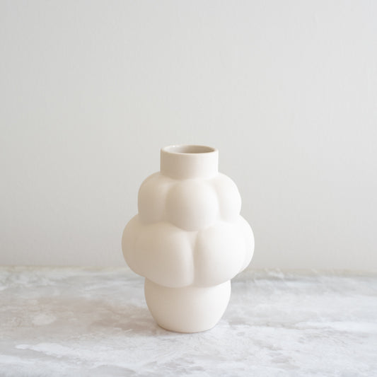 Petite Ceramic Balloon Vase - Raw White