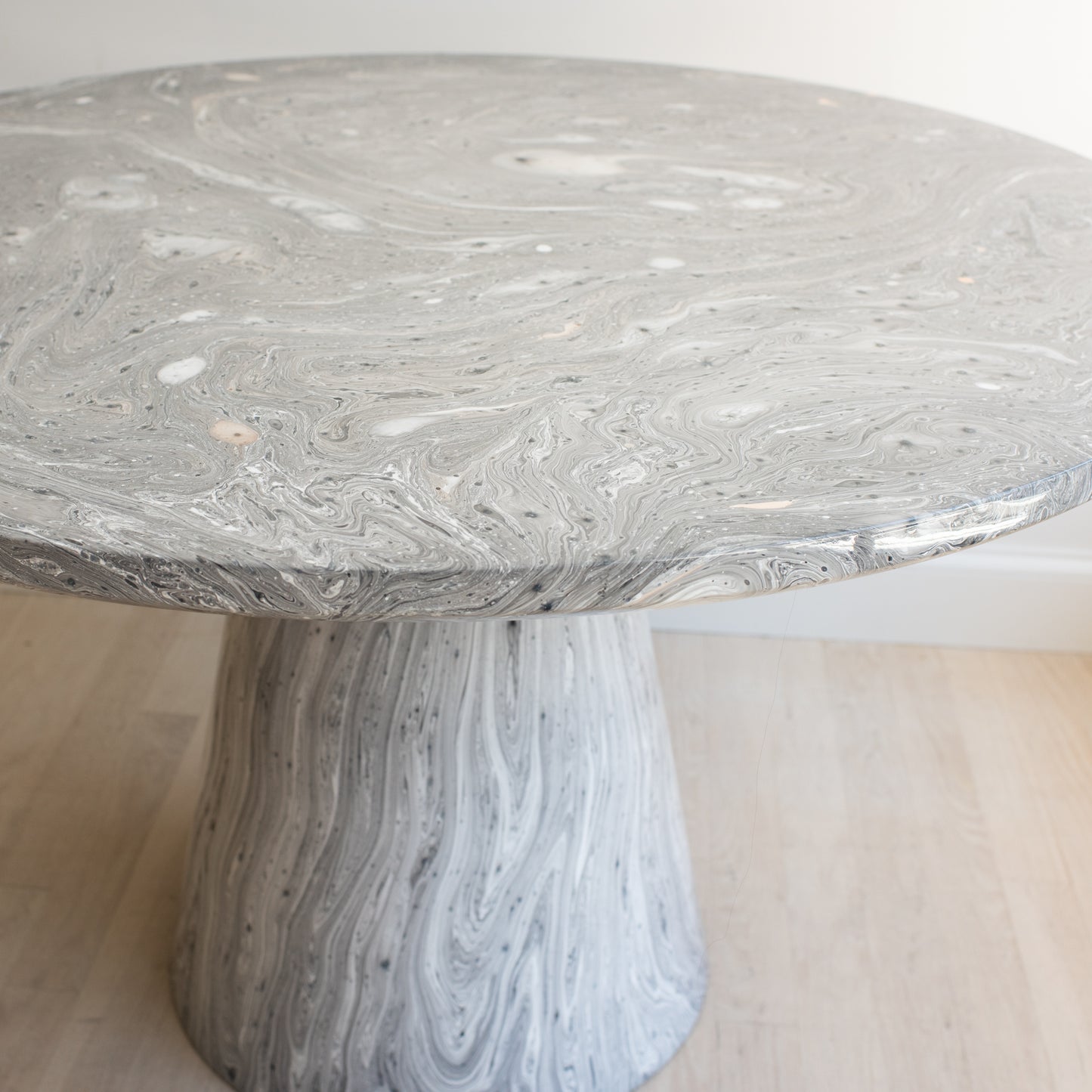 Marble Swirl Pedestal Dining Table