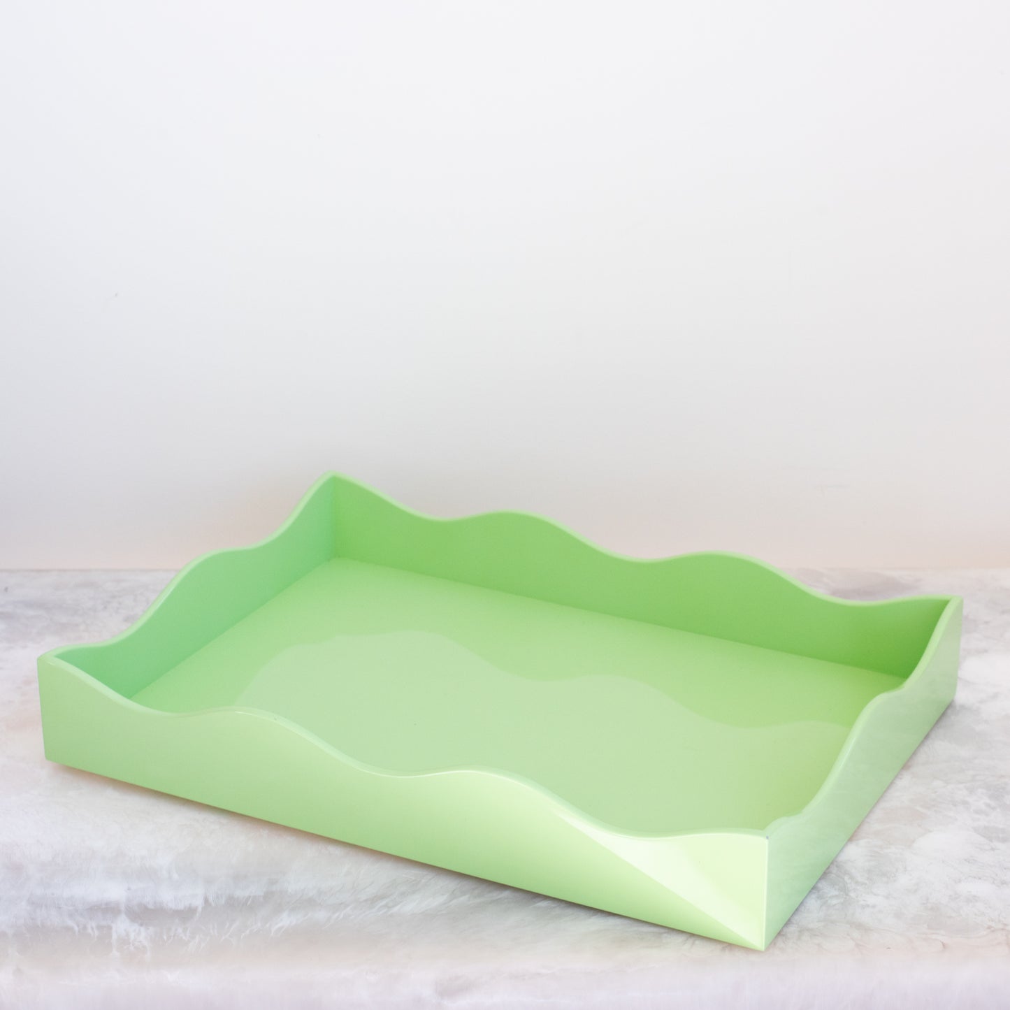 Medium Belles Rives Lacquer Tray - Mint