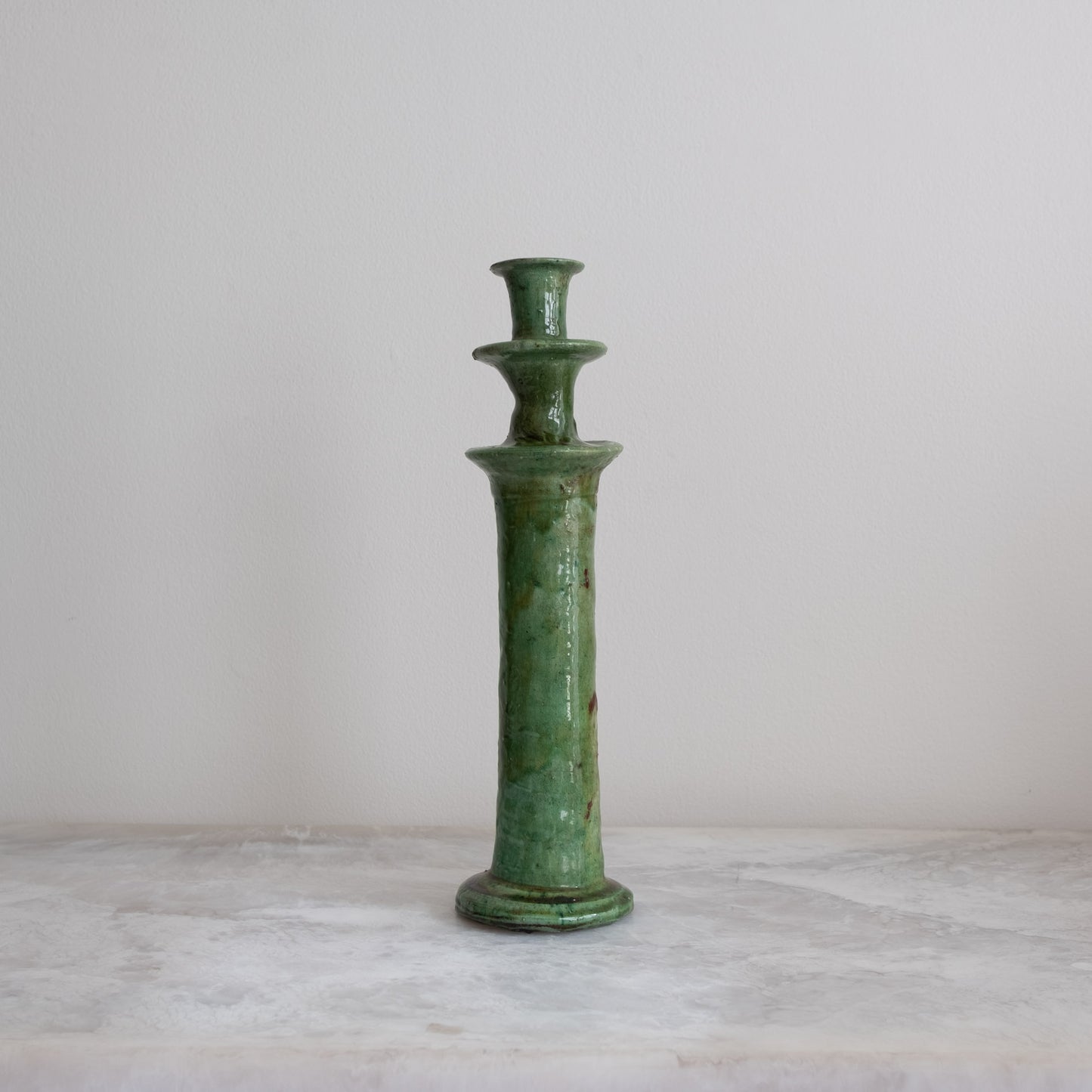 Vintage Moroccan Tamegroute Green Candlesticks