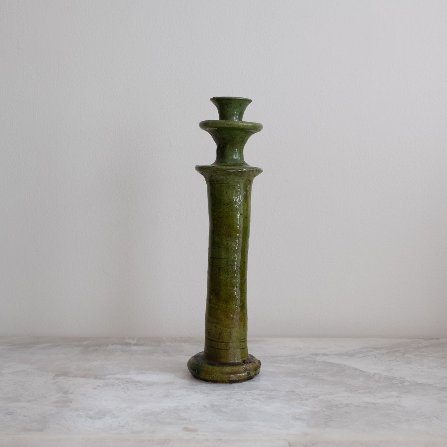 Vintage Moroccan Tamegroute Green Candlesticks