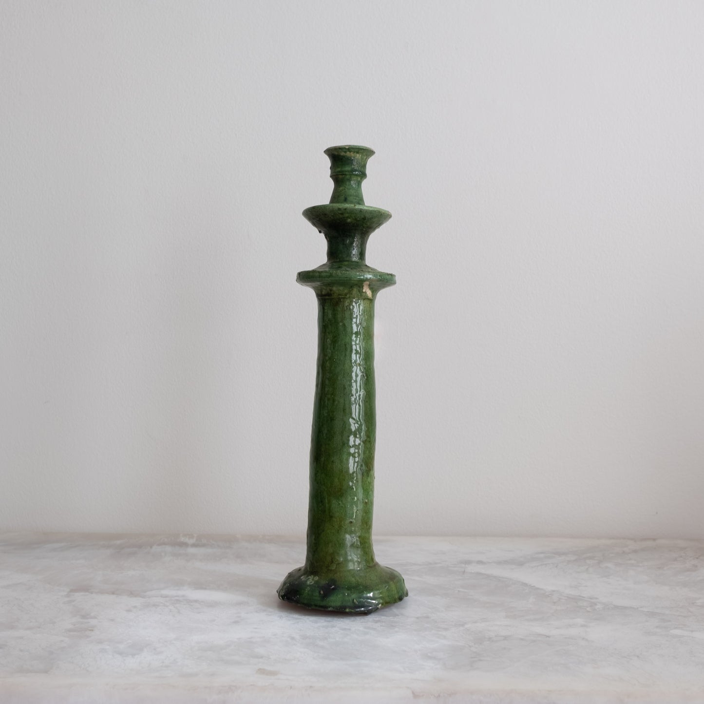 Vintage Moroccan Tamegroute Green Candlesticks