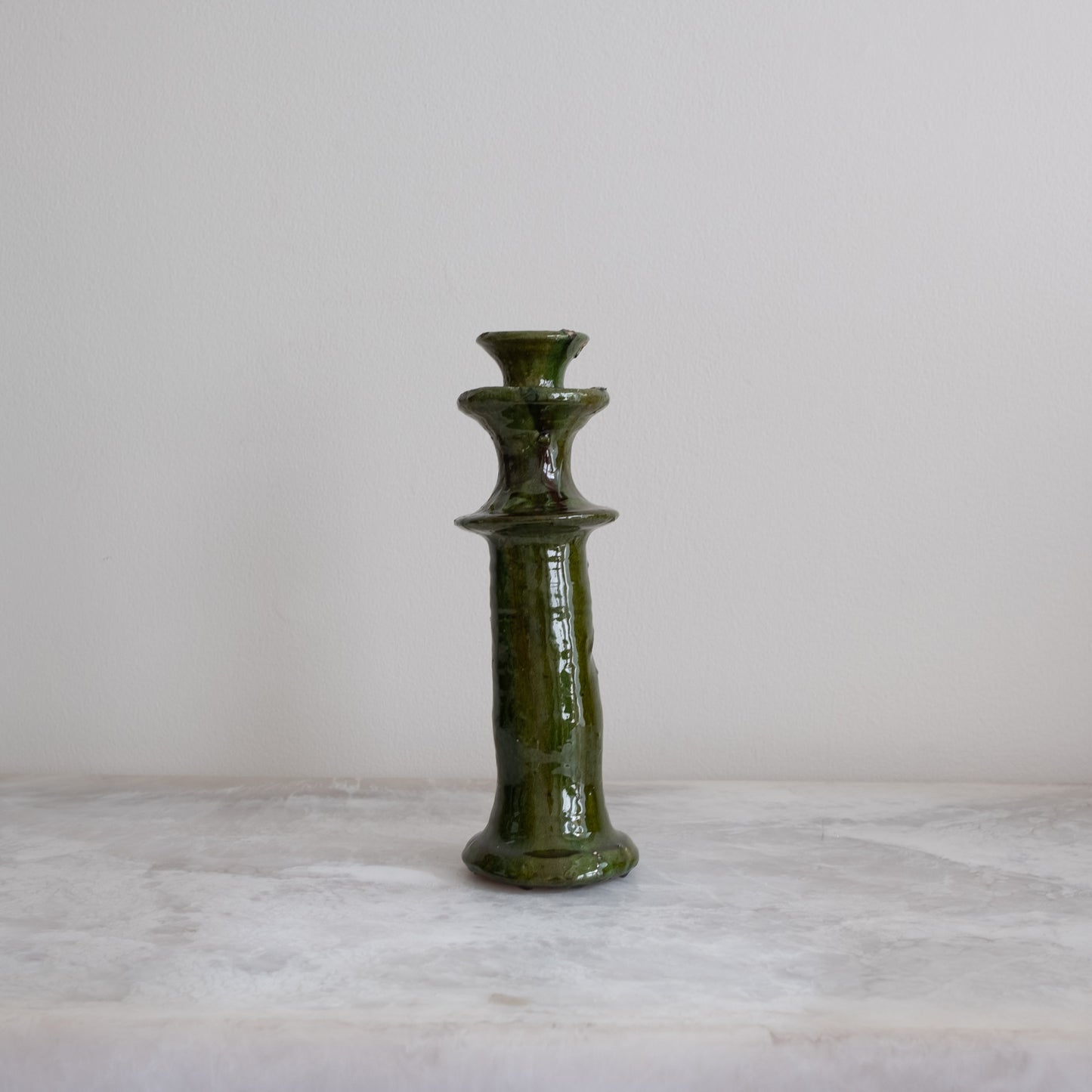 Vintage Moroccan Tamegroute Green Candlesticks