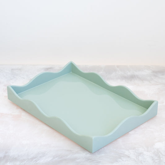 Small Belles Rives Lacquer Tray - Sage Green