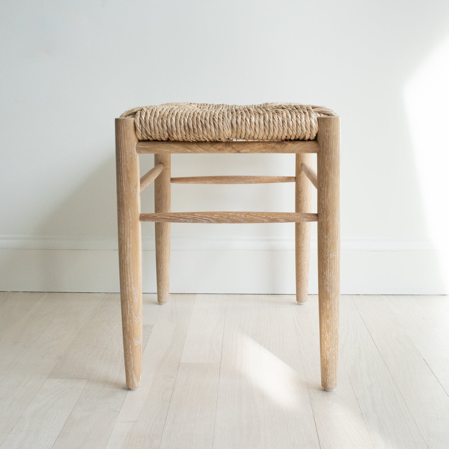 Small Cerused Oak Bench