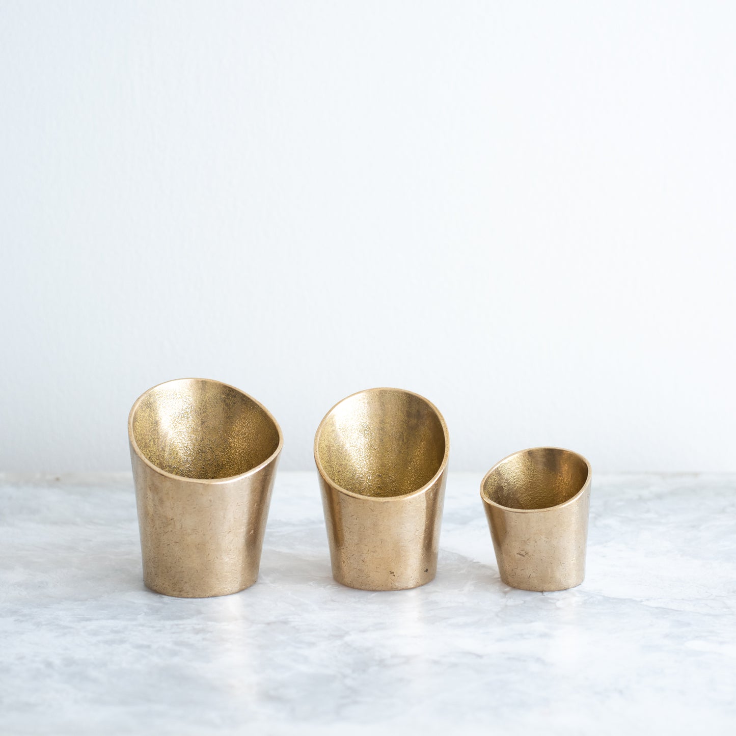 Sheath Tealight Holders in Polish Brass