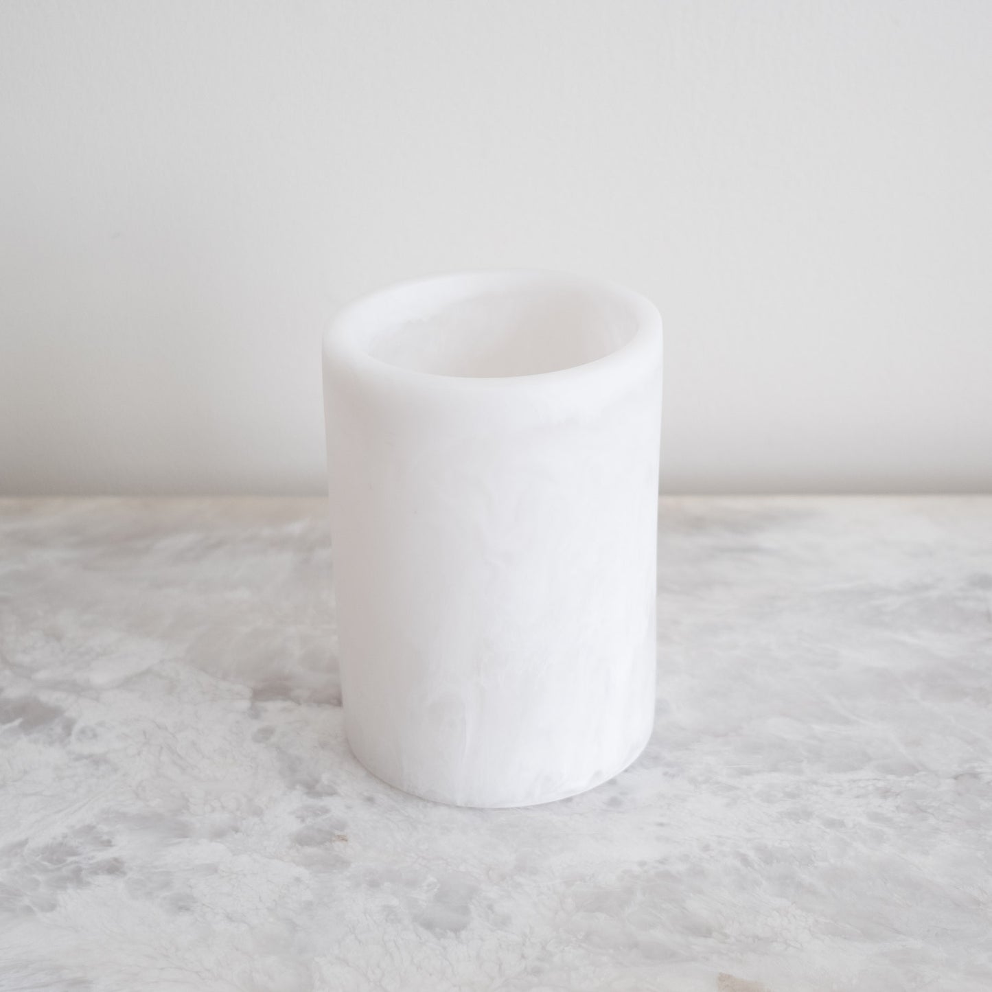 Whistler Round Vase - White Marble