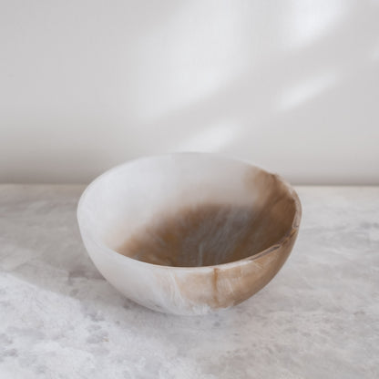 Pacific Bowl - White Marble & Gold