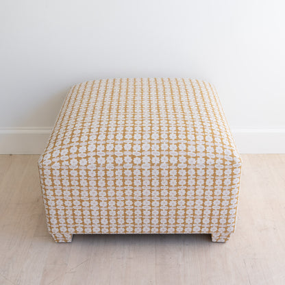 Pahari Saffron Upholstered Ottoman