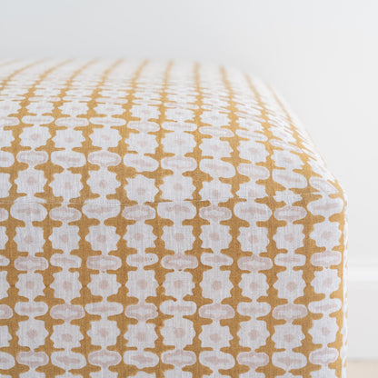 Pahari Saffron Upholstered Ottoman