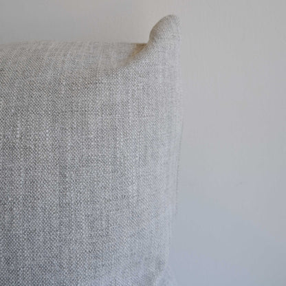 White and Gray Slubby Pillow - 22"