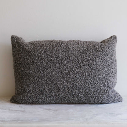Wooly Lumbar Pillow in Mocha - 16"x24"